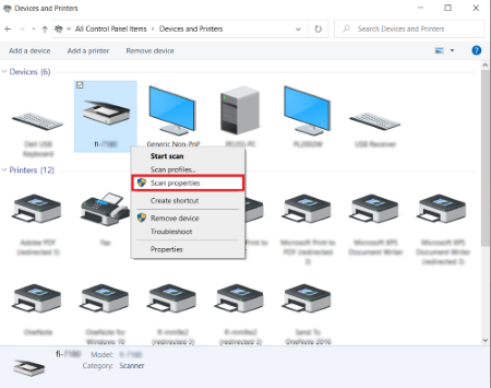 What settings are needed to start a scan from the Scan button on the ...